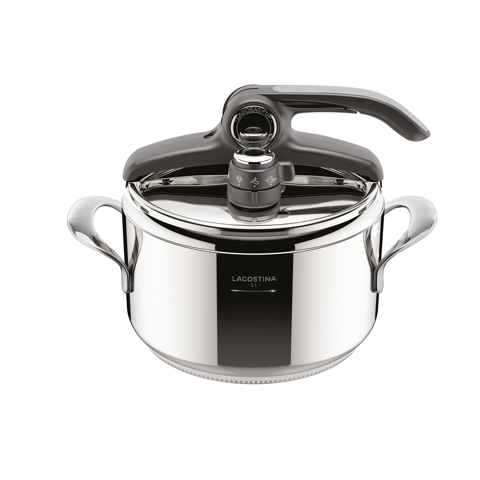Diva, Pentola a pressione, Acciaio inox, induzione e gas, accessori inclusi, cm. 22,L. 5