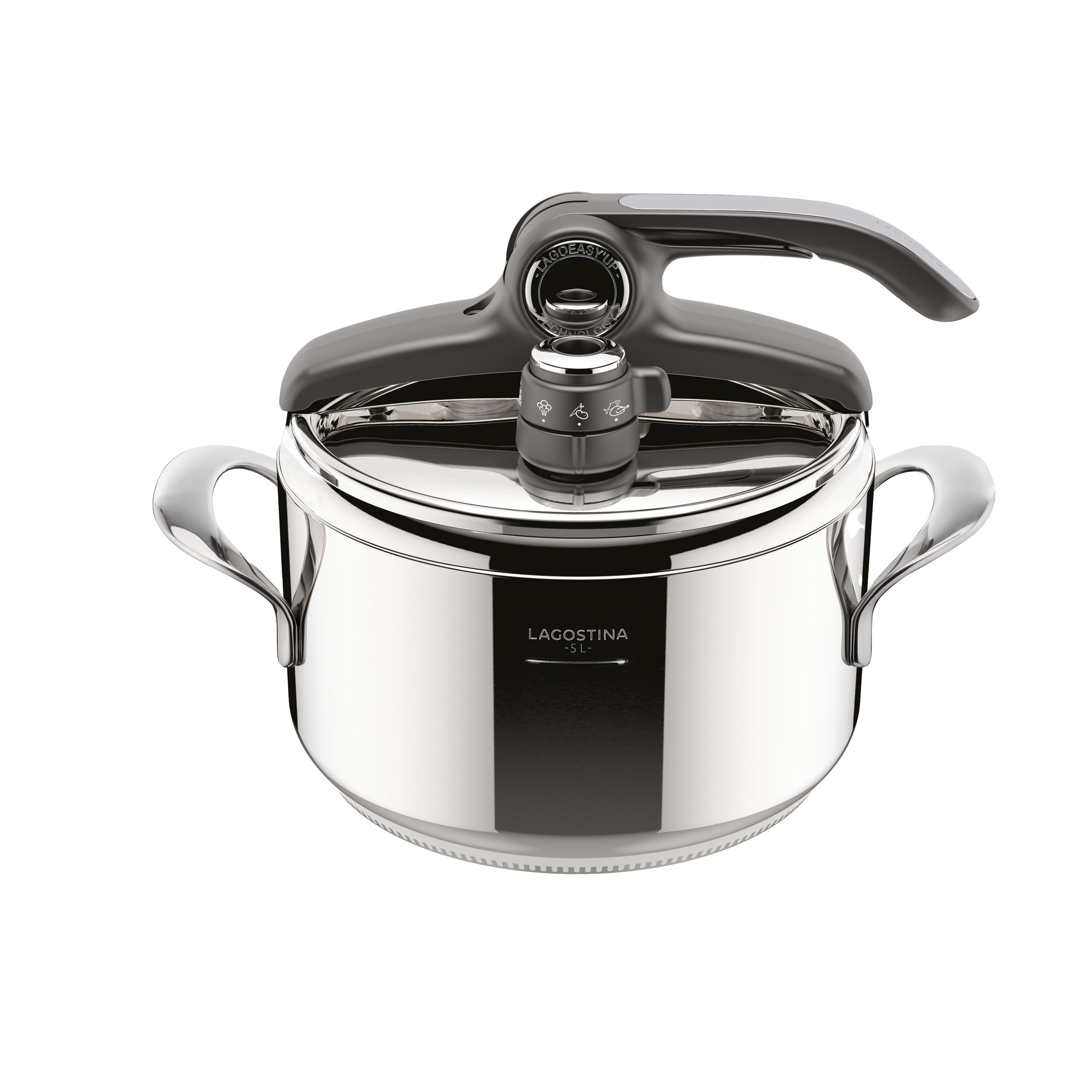 Diva, Pentola a pressione, Acciaio inox, induzione e gas, accessori inclusi, cm. 22,L. 5