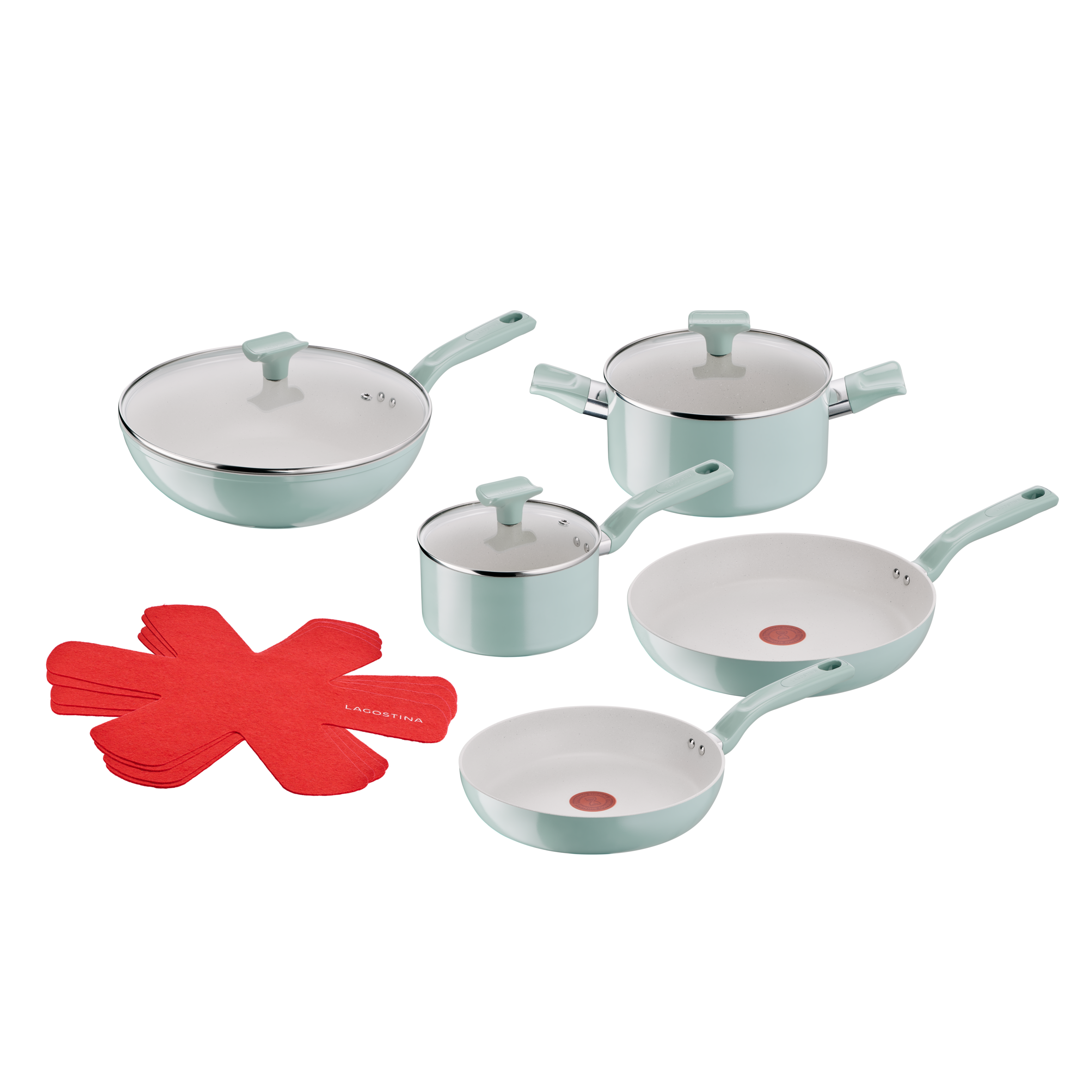 Salvia, Set padelle, Antiaderente, induzione e gas, 12 pz