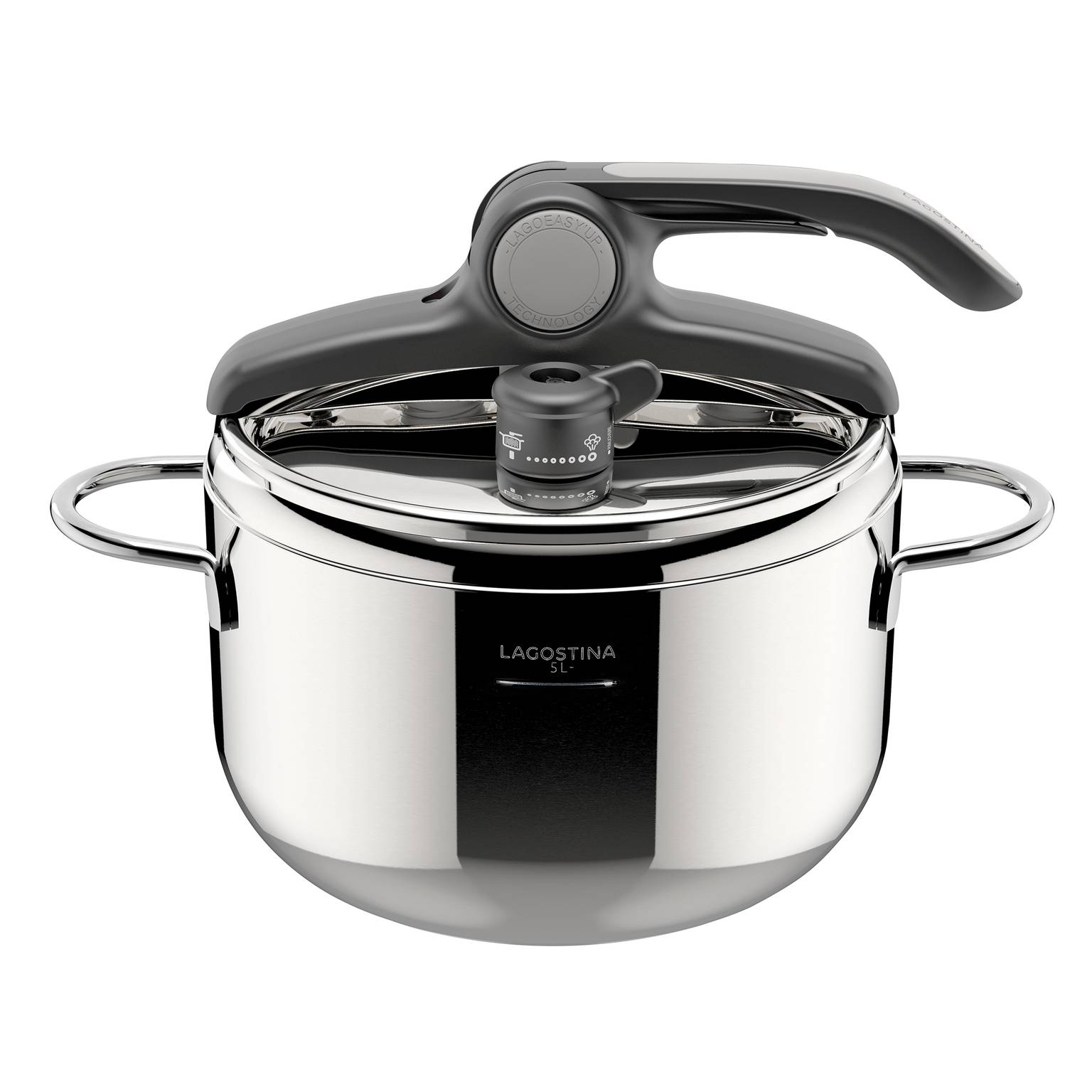 Amica, pentola a pressione, acciaio inox, induzione e gas, cm. 22, L. 5