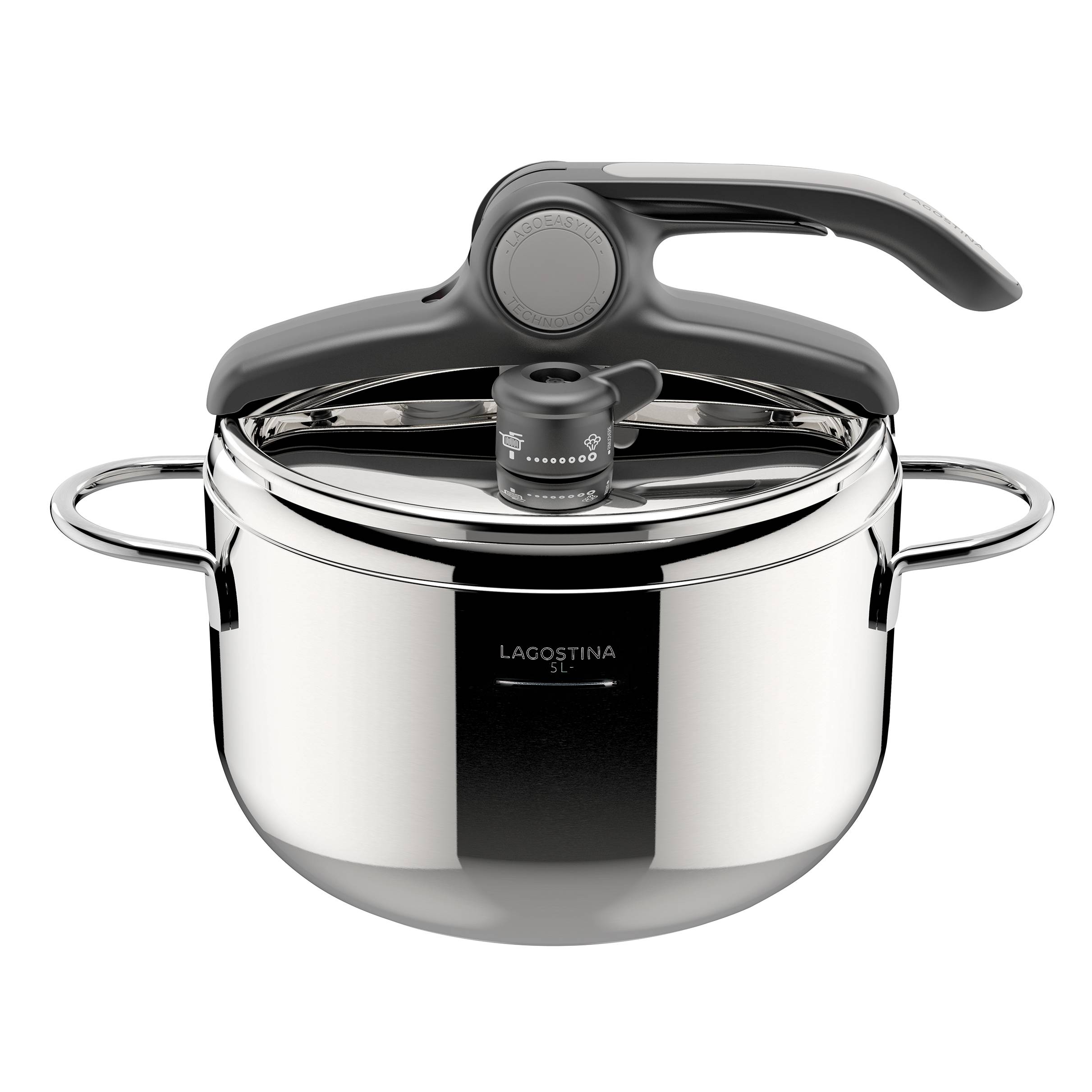 Amica, pentola a pressione, acciaio inox, induzione e gas, cm. 22, L. 5