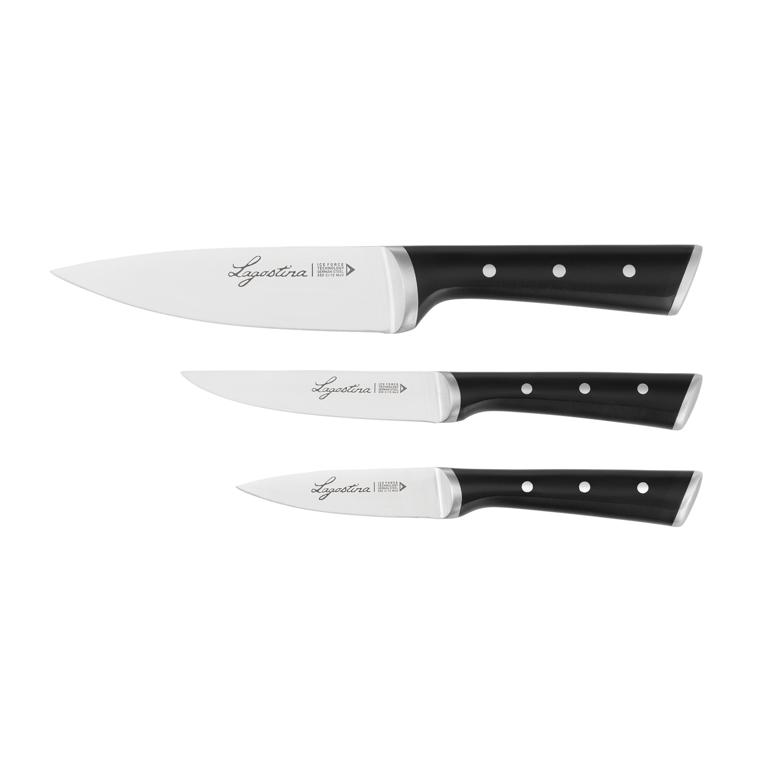 IceForce, Set Coltelli, Acciaio forgiato a -120°C, 3 pz