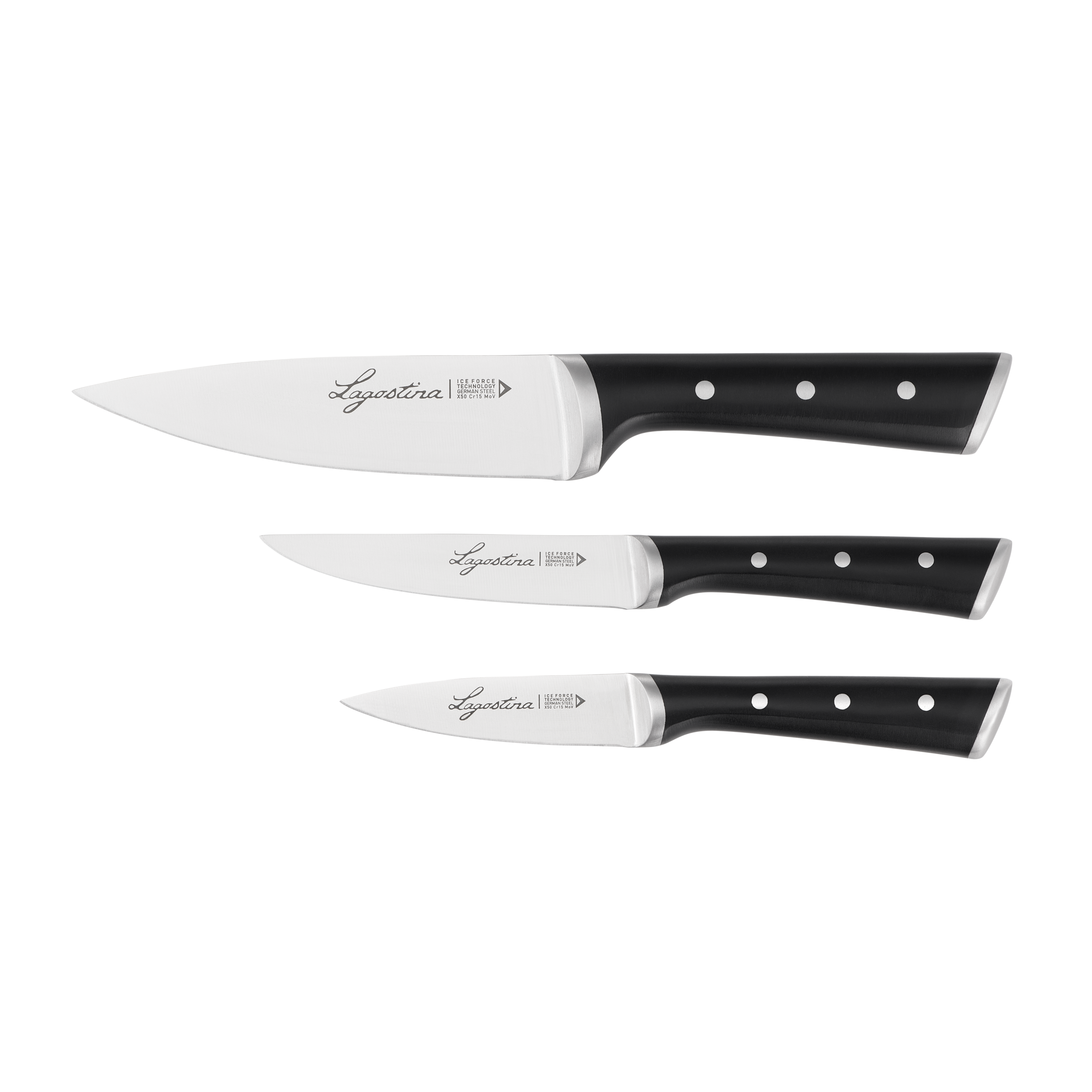 IceForce, Set Coltelli, Acciaio forgiato a -120°C, 3 pz