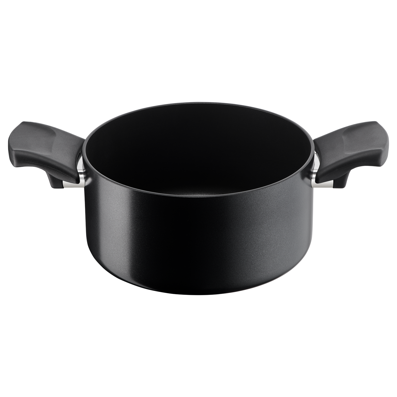 Cucina Naturale/Risorsa Black, Casseruola fonda 2 maniglie, Antiaderente, induzione e gas, 20 cm