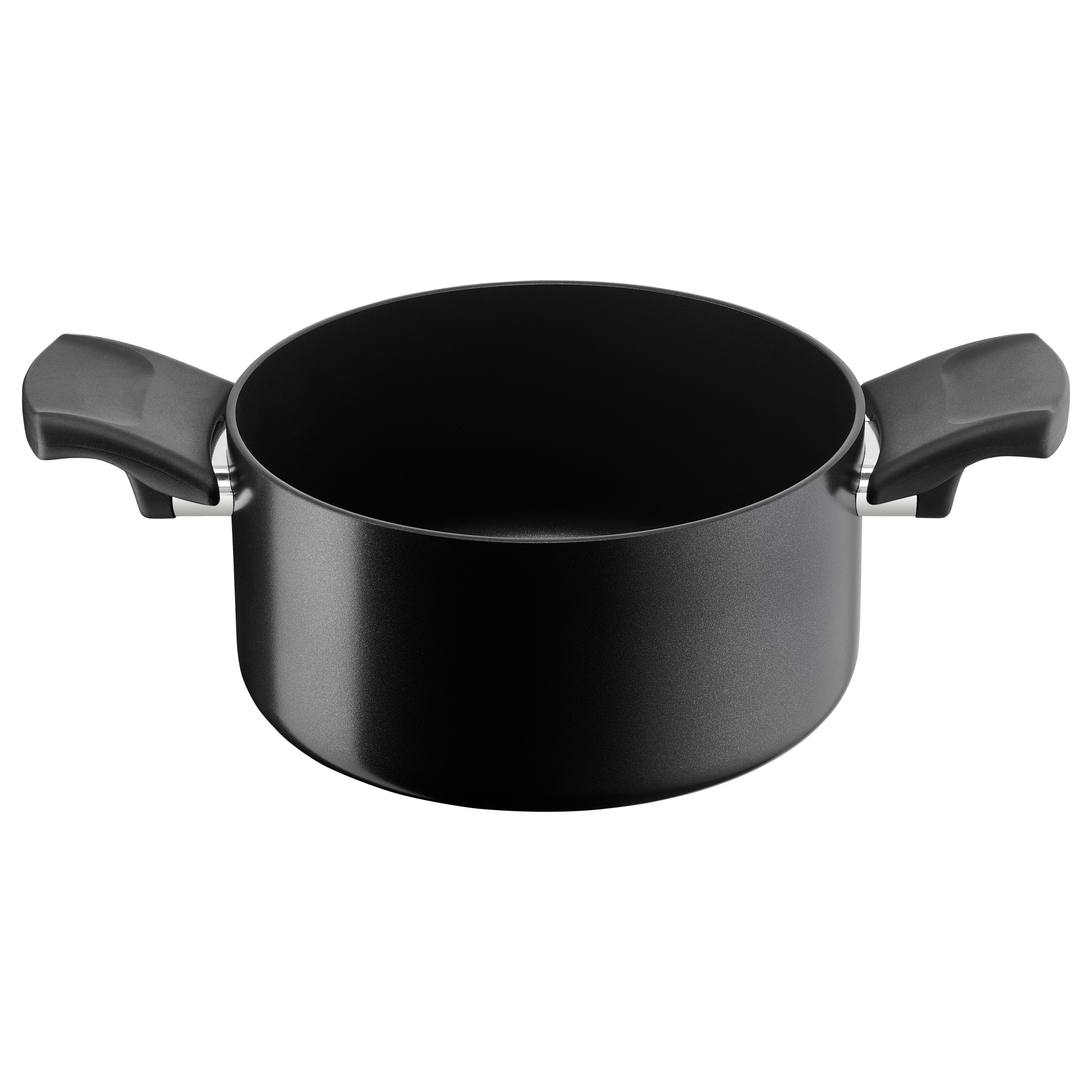 Cucina Naturale/Risorsa Black, Casseruola fonda 2 maniglie, Antiaderente, induzione e gas, 20 cm