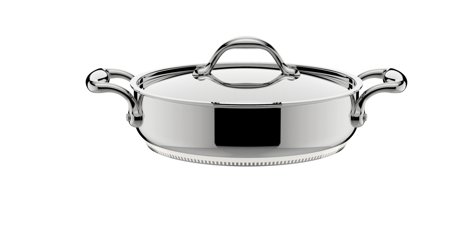 Accademia Lagofusion®, acciaio inox 3 ply, induzione e gas,
Casseruola bassa con coperchio, cm 24