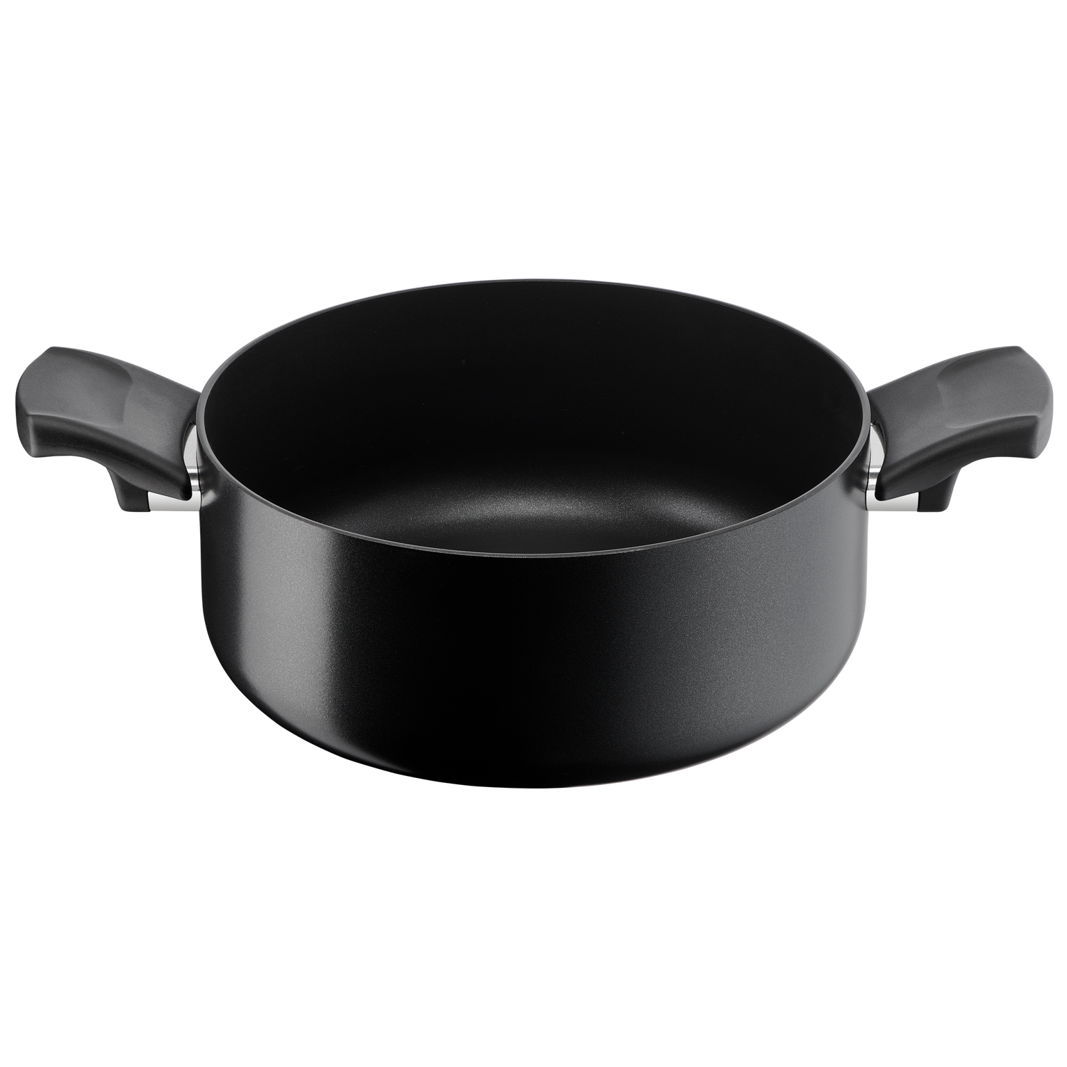 Cucina Naturale/Risorsa Black, Casseruola fonda 2 maniglie, Antiaderente, induzione e gas, 24 cm