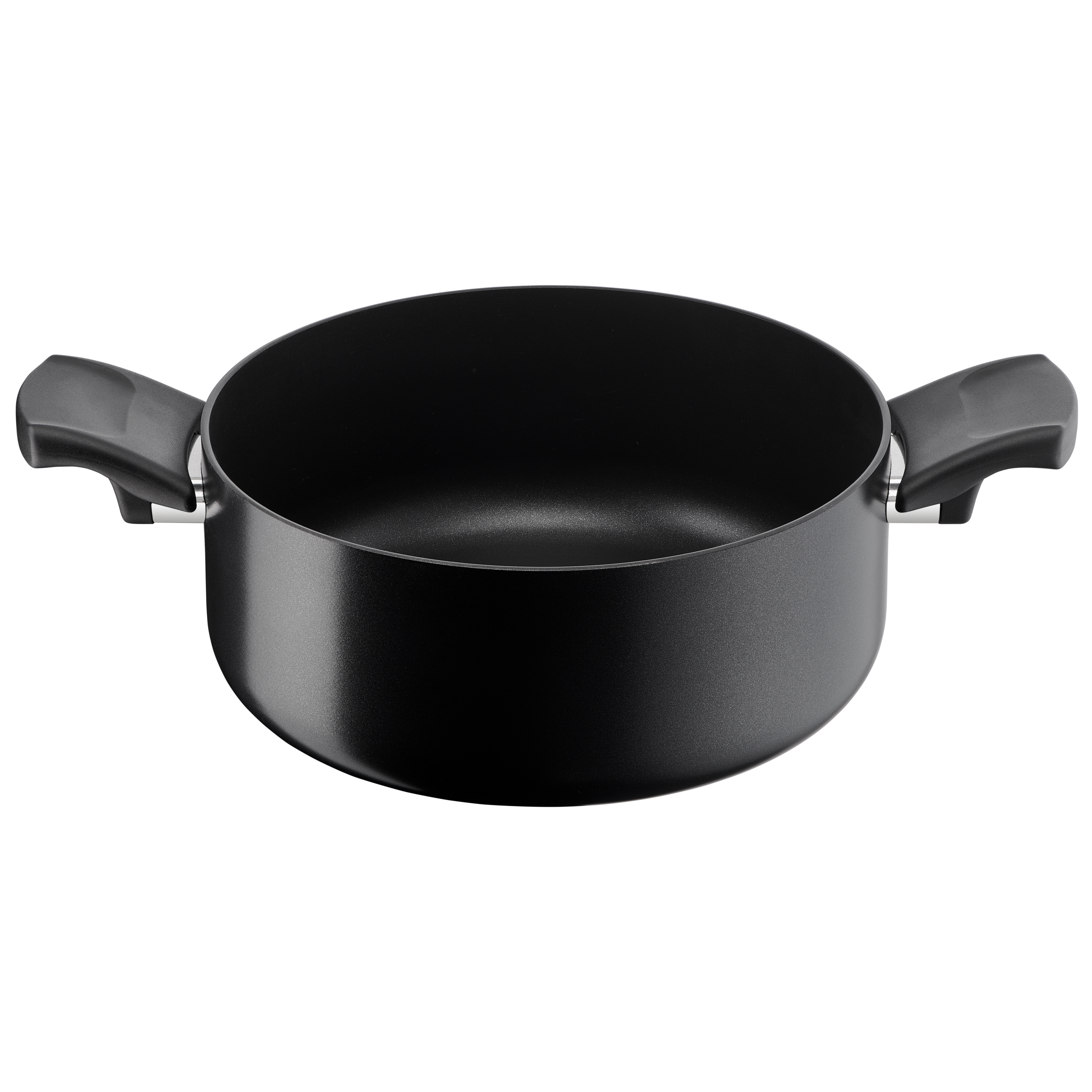 Cucina Naturale/Risorsa Black, Casseruola fonda 2 maniglie, Antiaderente, induzione e gas, 24 cm
