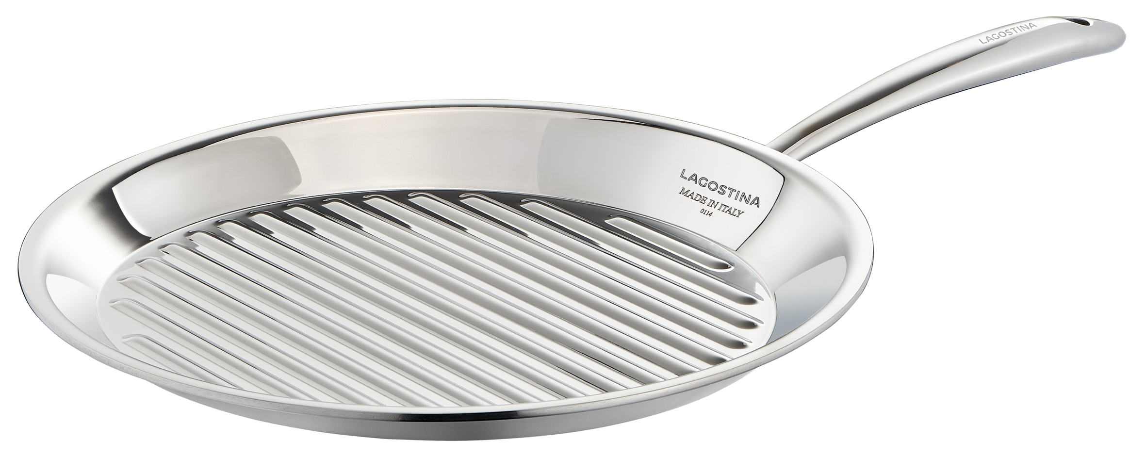 Accademia Lagofusion®, acciaio inox 3 ply, induzione e gas, grill tondo, cm 28