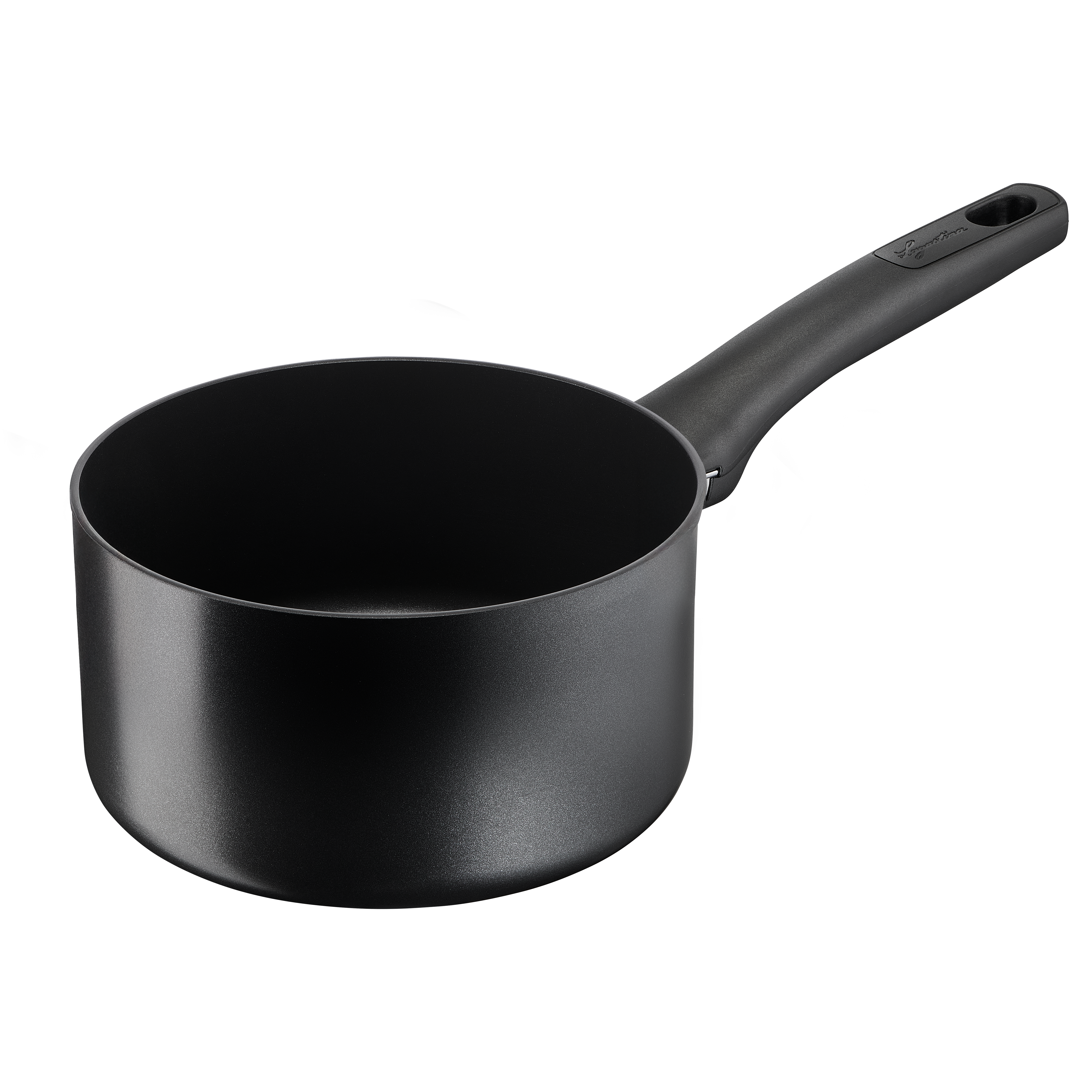Cucina Naturale/Risorsa Black, Casseruola fonda manico lungo, Antiaderente, induzione e gas, 18 cm