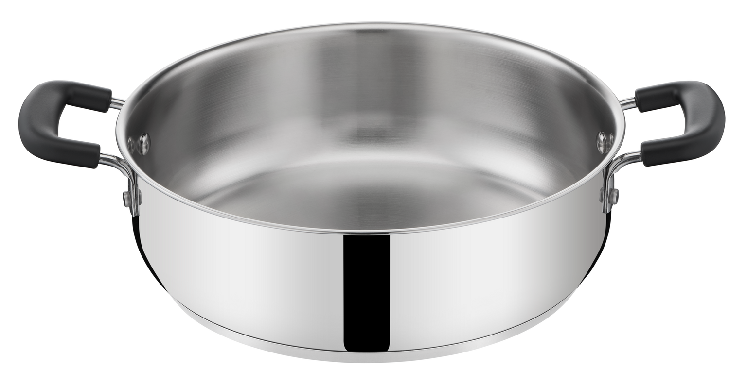 Pratica, acciaio inox, induzione e gas, Casseruola bassa 2 maniglie, cm 24